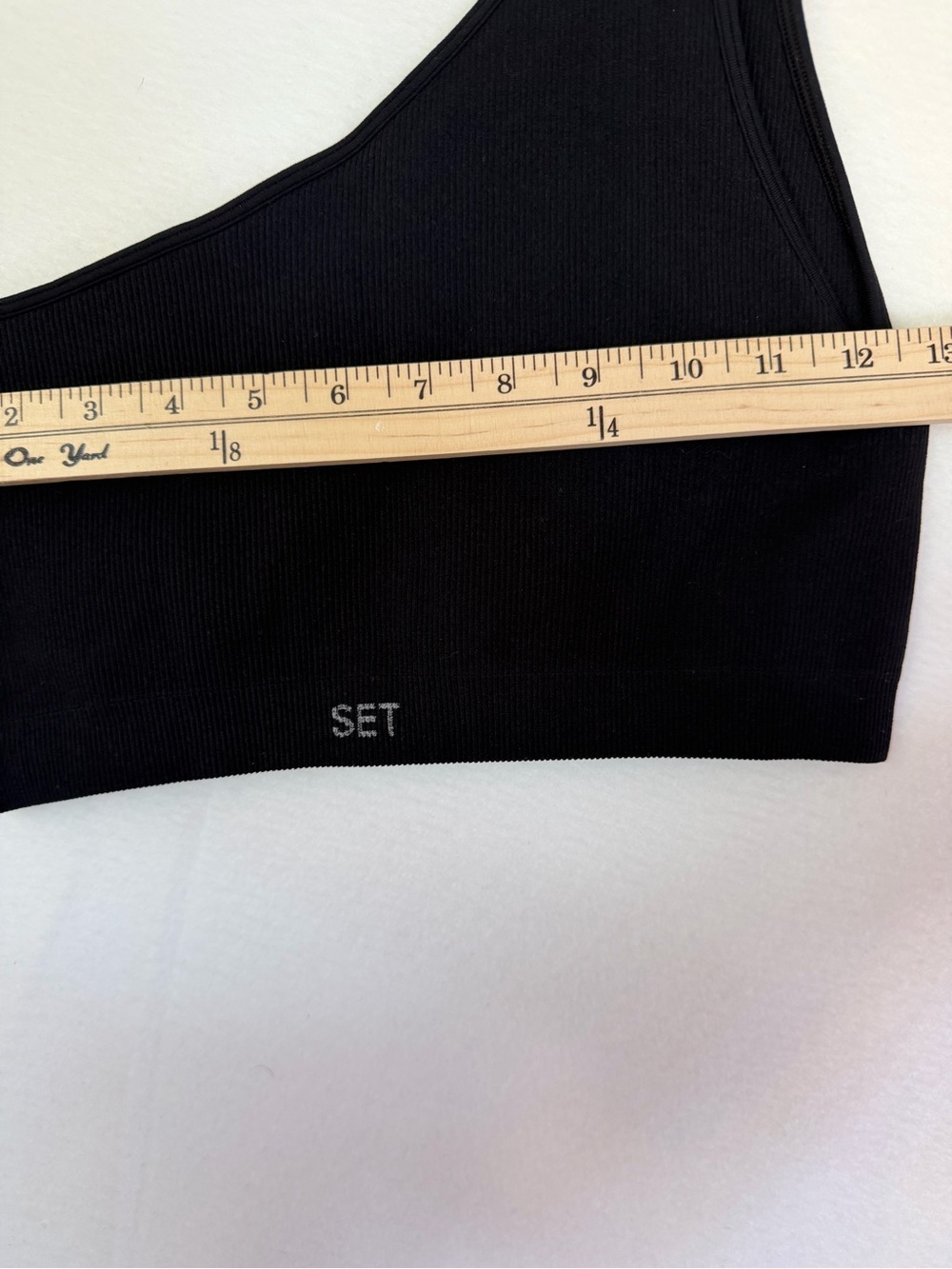 SET ACTIVE One-Shoulder Black Ribbed - Picture 3 of 4